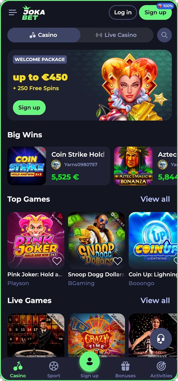 United Kingdom - jokabet no deposit bonus