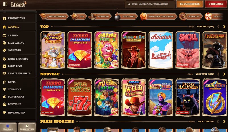 Guide de lizaro casino login